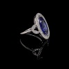 A TANZANITE AND DIAMOND CLUSTER RING - 2