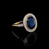 A BURMESE SAPPHIRE AND DIAMOND CLUSTER RING - 3