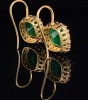 A PAIR OF EMERALD AND DIAMOND EARRINGS - 2