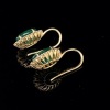 A PAIR OF EMERALD AND DIAMOND EARRINGS - 3
