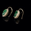 A PAIR OF EMERALD AND DIAMOND EARRINGS - 4