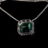AN EMERALD AND DIAMOND PENDANT NECKLACE - 4