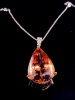 A MORGANITE AND DIAMOND PENDANT NECKLACE - 5