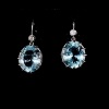 A PAIR OF AQUAMARINE AND DIAMOND DROP EARRINGS