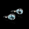 A PAIR OF AQUAMARINE AND DIAMOND DROP EARRINGS - 2