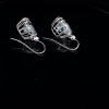 A PAIR OF AQUAMARINE AND DIAMOND DROP EARRINGS - 3