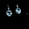 A PAIR OF AQUAMARINE AND DIAMOND DROP EARRINGS - 4