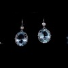 A PAIR OF AQUAMARINE AND DIAMOND DROP EARRINGS - 5