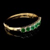 AN EMERALD AND DIAMOND HINGED BANGLE - 4