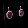 A PAIR OF RUBY AND DIAMOND EARRINGS - 3