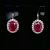 A PAIR OF RUBY AND DIAMOND EARRINGS - 5