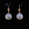 A PAIR OF PEARL AND DIAMOND DROP EARRINGS - 5