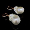 A PAIR OF SOUTH SEA PEARL AND DIAMOND DROP EARRINGS - 2