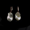 A PAIR OF SOUTH SEA PEARL AND DIAMOND DROP EARRINGS - 5