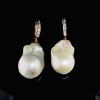 A PAIR OF SOUTH SEA PEARL AND DIAMOND DROP EARRINGS - 7