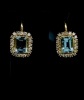 A PAIR OF AQUAMARINE AND DIAMOND DROP EARRINGS - 11