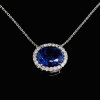 A TANZANITE AND DIAMOND NECKLACE