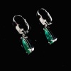 A PAIR OF EMERALD DIAMOND DROP EARRINGS - 2