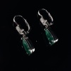 A PAIR OF EMERALD DIAMOND DROP EARRINGS - 4