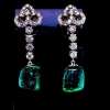 AN IMPRESSIVE PAIR OF EMERALD AND DIAMOND EARRINGS - 4