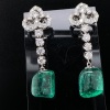 AN IMPRESSIVE PAIR OF EMERALD AND DIAMOND EARRINGS - 2