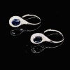 A PAIR OF DIAMOND AND BURMESE SAPPHIRE HOOP EARRINGS - 3