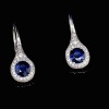 A PAIR OF DIAMOND AND BURMESE SAPPHIRE HOOP EARRINGS - 4