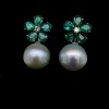 A PAIR OF CONVERTIBLE EMERALD AND SOUTH SEA PEARL EARRINGS - 2