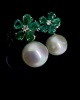 A PAIR OF CONVERTIBLE EMERALD AND SOUTH SEA PEARL EARRINGS - 5