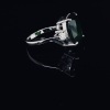 A GREEN SAPPHIRE AND DIAMOND RING - 2
