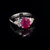 A BURMESE RUBY AND DIAMOND RING