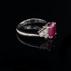 A BURMESE RUBY AND DIAMOND RING - 2