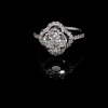 A CLOVER DIAMOND CLUSTER RING - 2