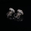 A PAIR OF CZ AND DIAMOND STUDS - 2