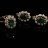 A VINTAGE GILSON SYNTHETIC EMERALD AND DIAMOND SUITE - 2