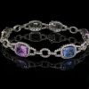 AN IMPRESSIVE UNHEATED CEYLON SAPPHIRE AND DIAMOND BRACELET - 4