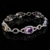 AN IMPRESSIVE UNHEATED CEYLON SAPPHIRE AND DIAMOND BRACELET - 8