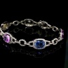 AN IMPRESSIVE UNHEATED CEYLON SAPPHIRE AND DIAMOND BRACELET - 6