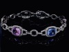 AN IMPRESSIVE UNHEATED CEYLON SAPPHIRE AND DIAMOND BRACELET - 2