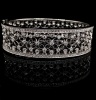 A GOLD AND DIAMOND HINGED BANGLE - 5