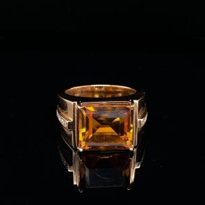 GENTS GOLD CITRINE RING