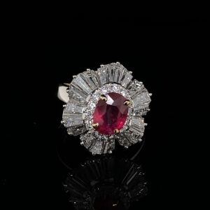 A RUBY AND DIAMOND RING