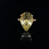 A LEMON QUARTZ AND DIAMOND RING