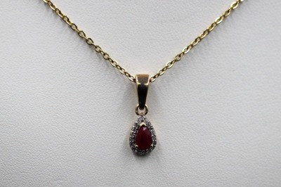 A RUBY AND DIAMOND PENDANT