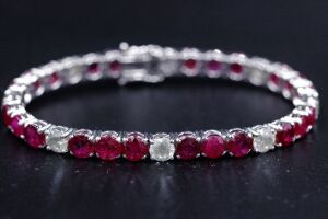 A RUBY AND DIAMOND BRACELET