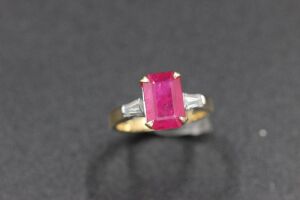 A RUBY AND DIAMOND RING