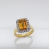 AN IMPERIAL TOPAZ AND DIAMOND RING - 2