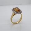 AN IMPERIAL TOPAZ AND DIAMOND RING - 3