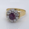 A RUBY AND DIAMOND CLUSTER RING - 3