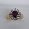 A RUBY AND DIAMOND CLUSTER RING - 4